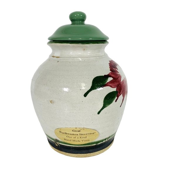 VTG Stoneware Pottery Ginger Jar 7" Vase Farmhouse Decor Handmade Southwestern - Picture 2 of 15
